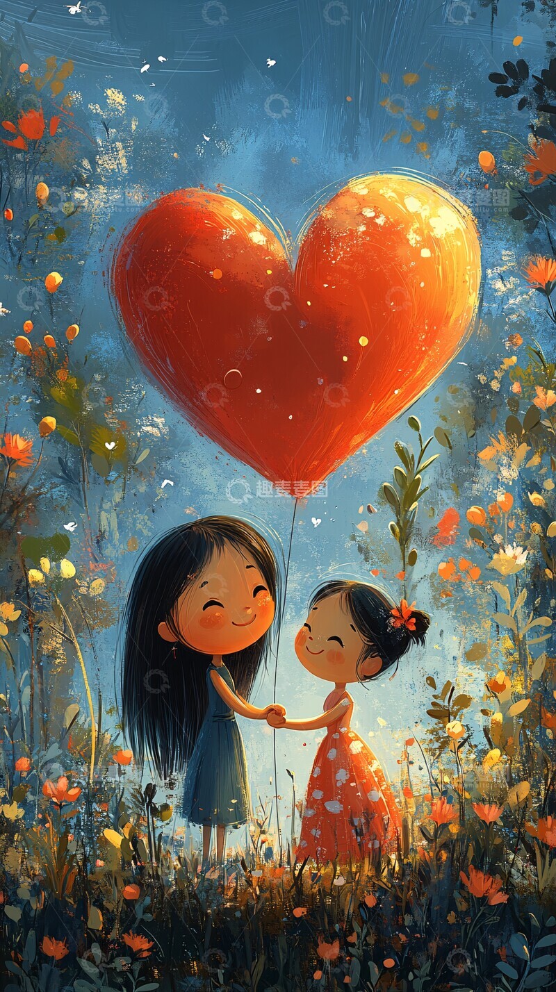 心形角色牵手女子3