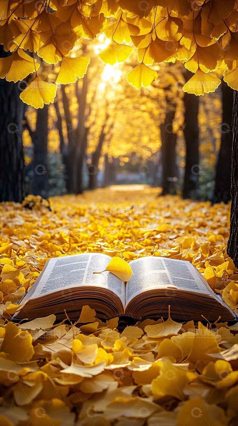 高清大图下载【趣麦麦图】阳光与叶的阅读时光3