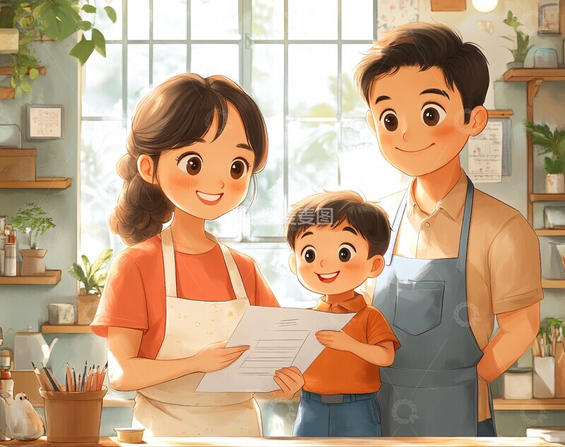 高清大图下载【趣麦麦图】母亲看孩子英语试卷3