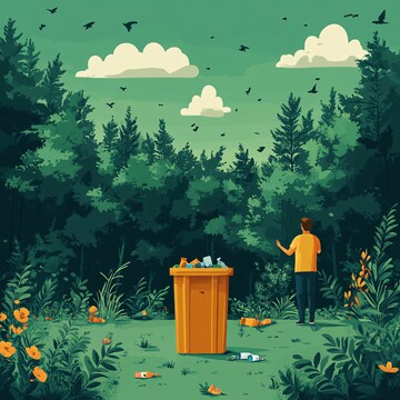 男子扔垃圾入户外箱1