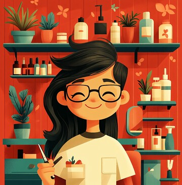 女子理发店剪发