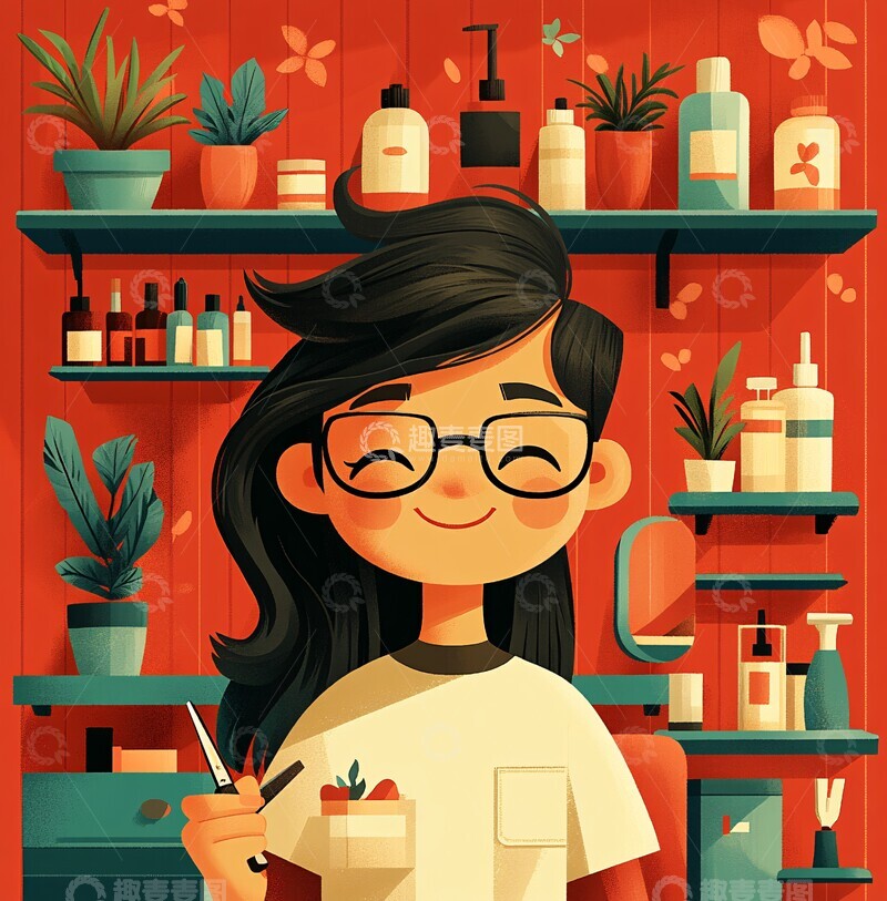 女子理发店剪发