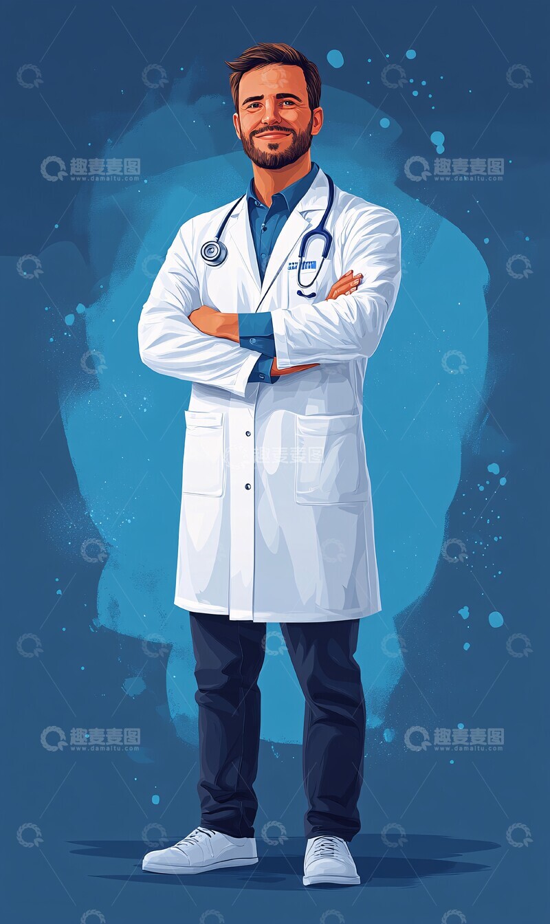 高清大图下载【趣麦麦图】医生站立微笑3