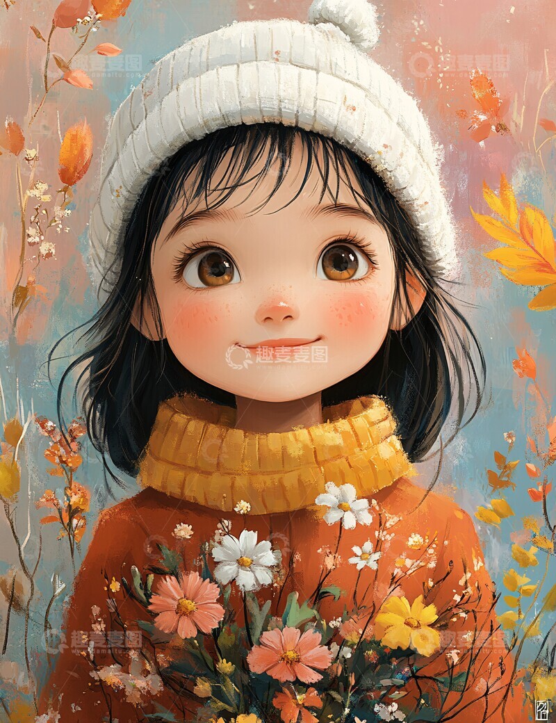 高清大图下载【趣麦麦图】春日女孩春天节日鲜花3