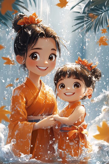 泰国泼水节家庭互动1