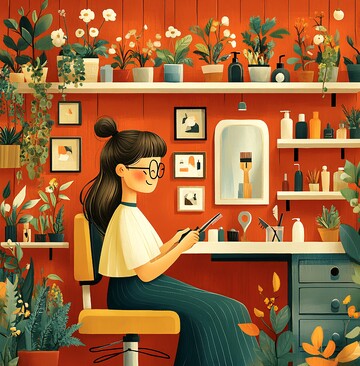 女子理发店剪发3