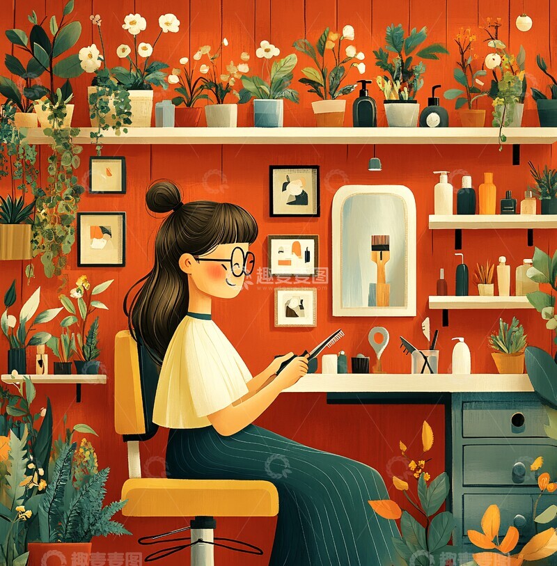 女子理发店剪发3