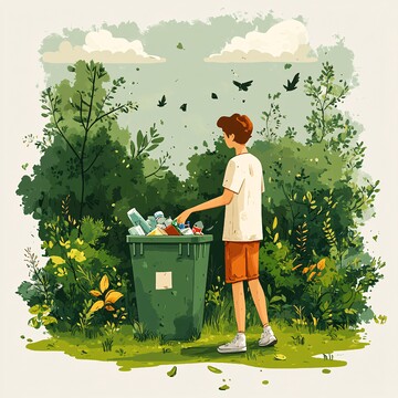 男子扔垃圾入户外箱3