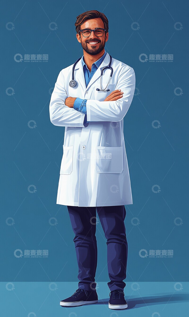 高清大图下载【趣麦麦图】医生站立微笑1