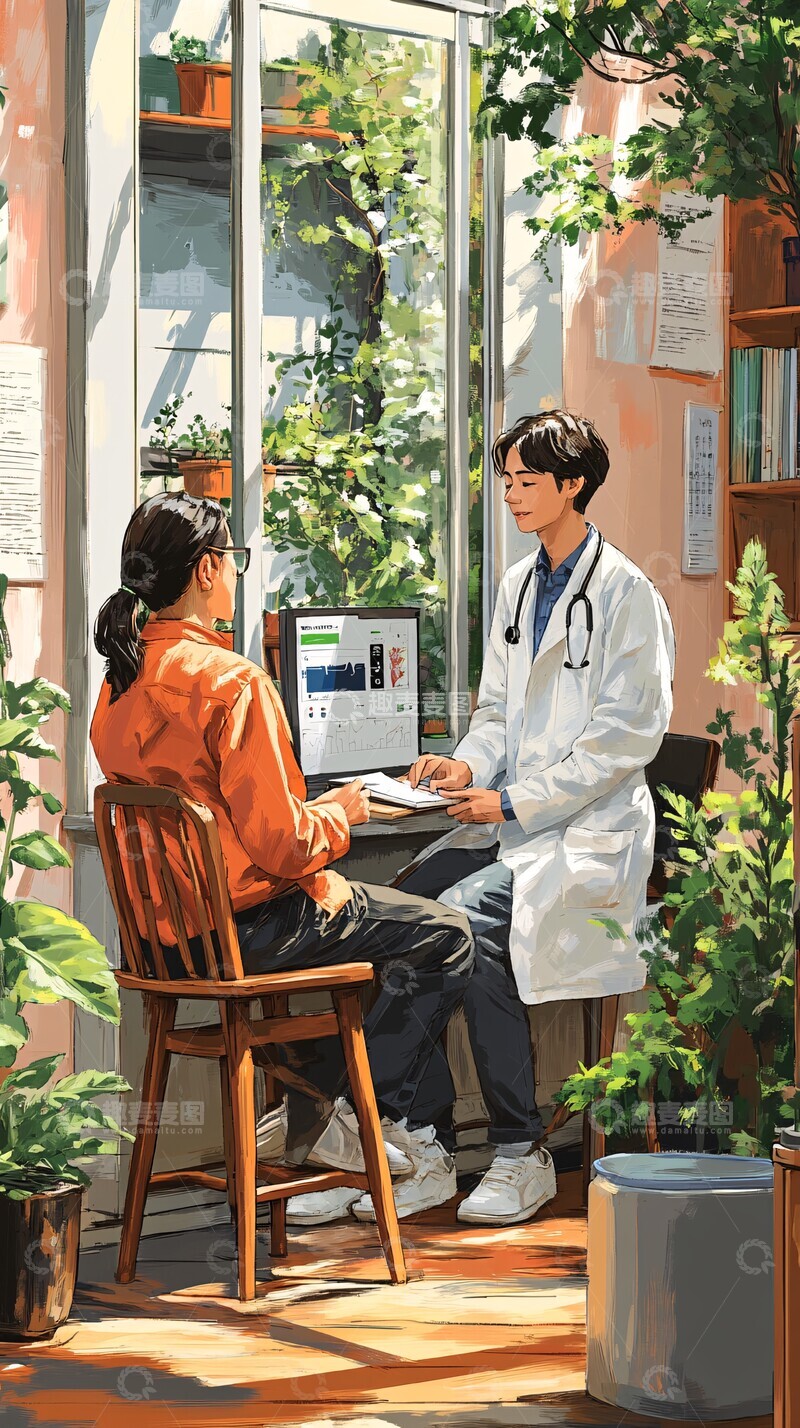 高清大图下载【趣麦麦图】年轻人做心率测试1