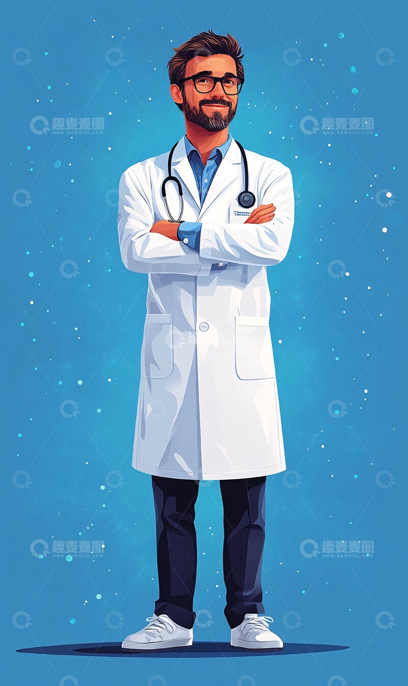 高清大图下载【趣麦麦图】医生站立微笑2