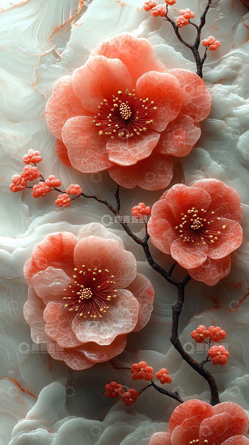 高清大图下载【趣麦麦图】红玉云纹浮雕