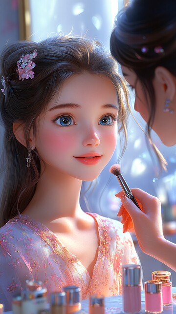 女孩化妆场景3