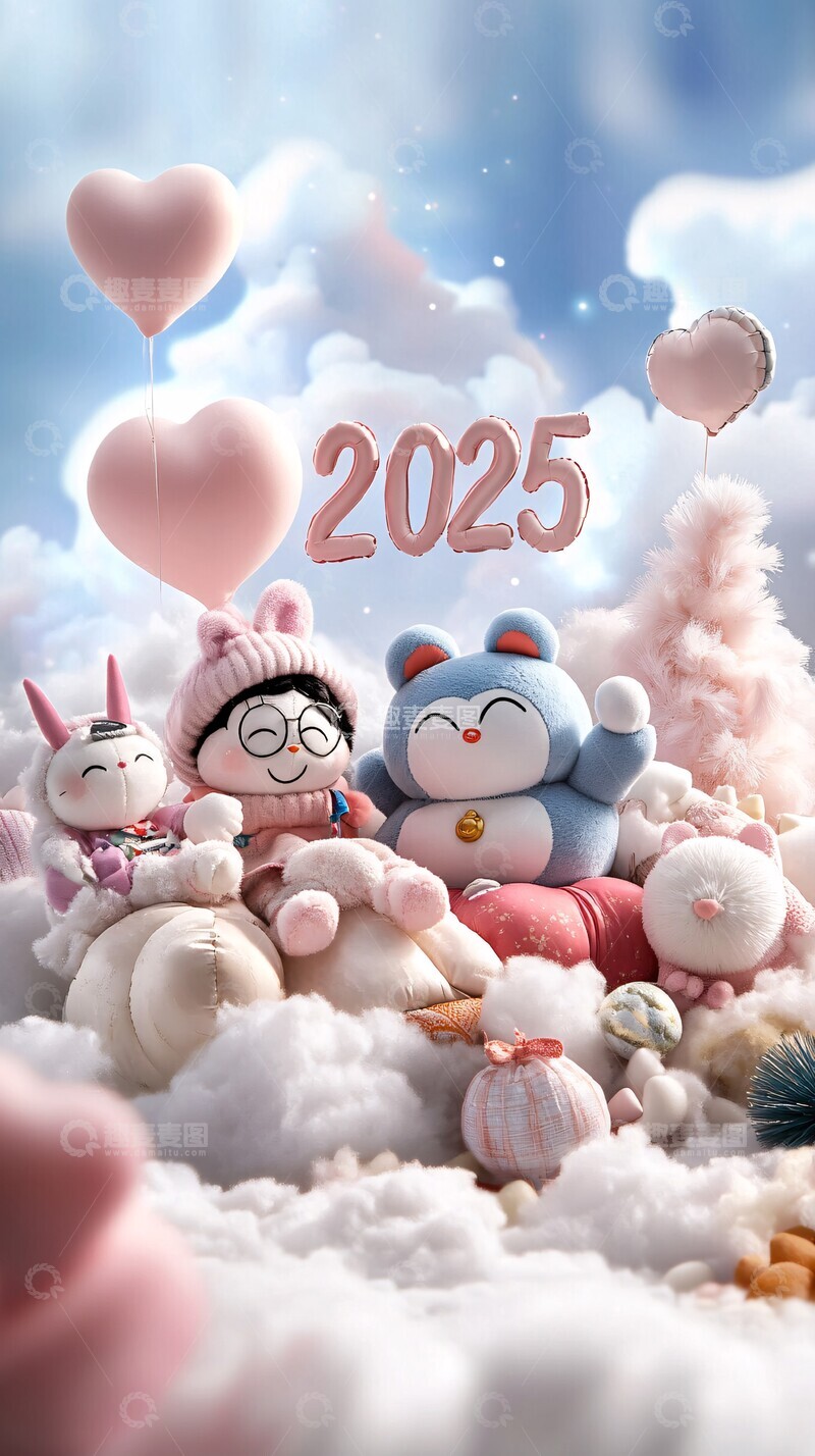 高清大图下载【趣麦麦图】数字浮空庆春3