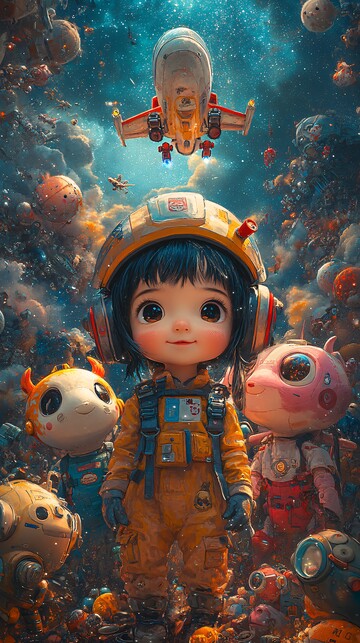 卡通女孩空中赛道2