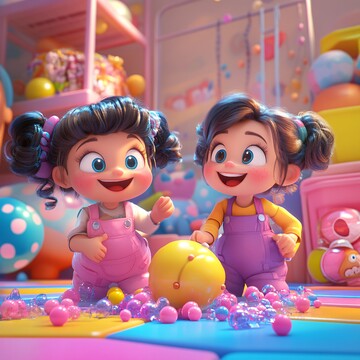 女孩玩乐梦幻背景2