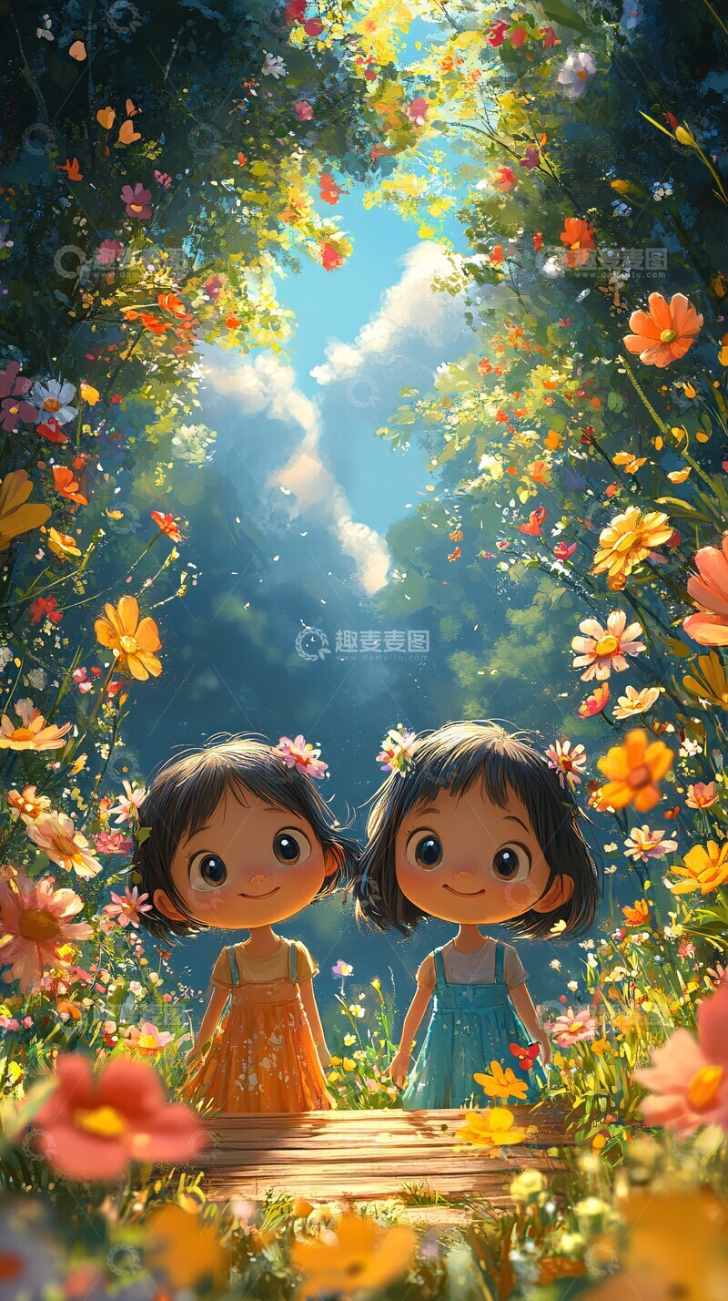 高清大图下载【趣麦麦图】女孩舞台草地2