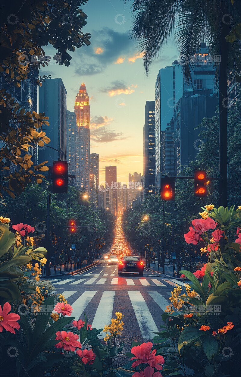 高清大图下载【趣麦麦图】城市街头交通景象2