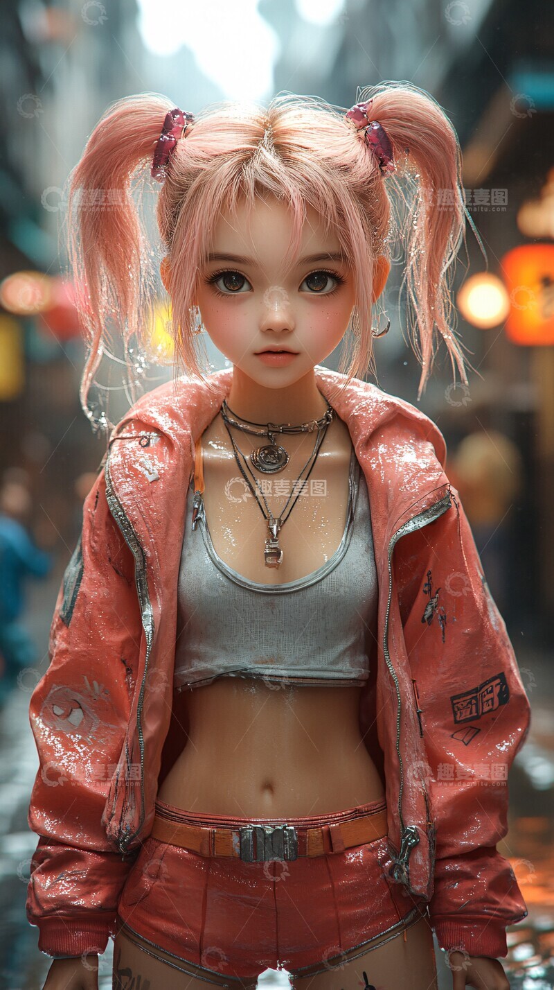 高清大图下载【趣麦麦图】小女孩卡通风格3