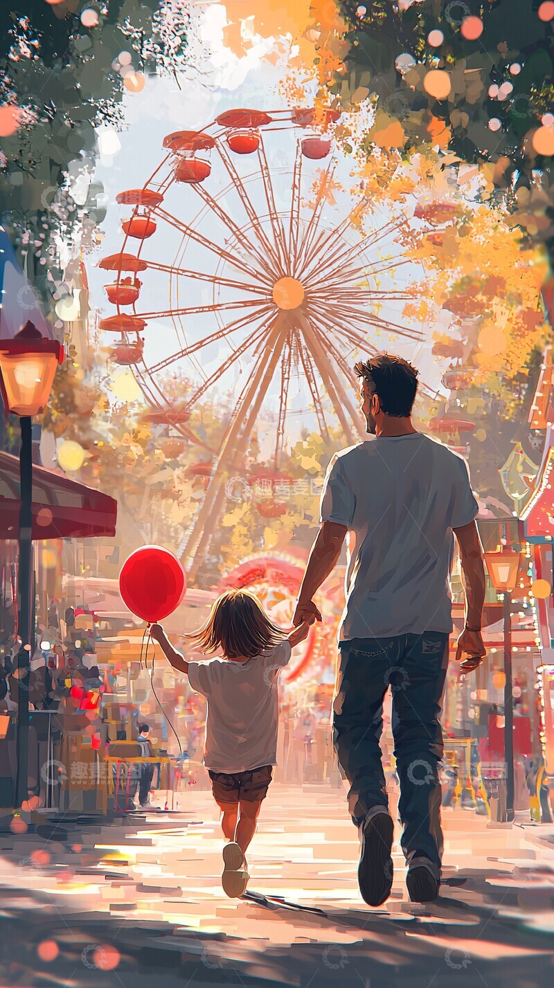 高清大图下载【趣麦麦图】父子游乐场欢聚2
