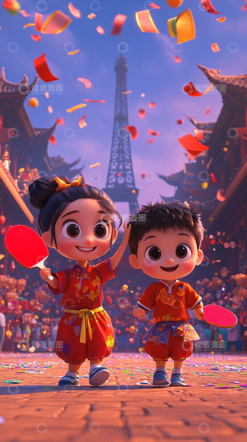 高清大图下载【趣麦麦图】乒乓球比赛场景3