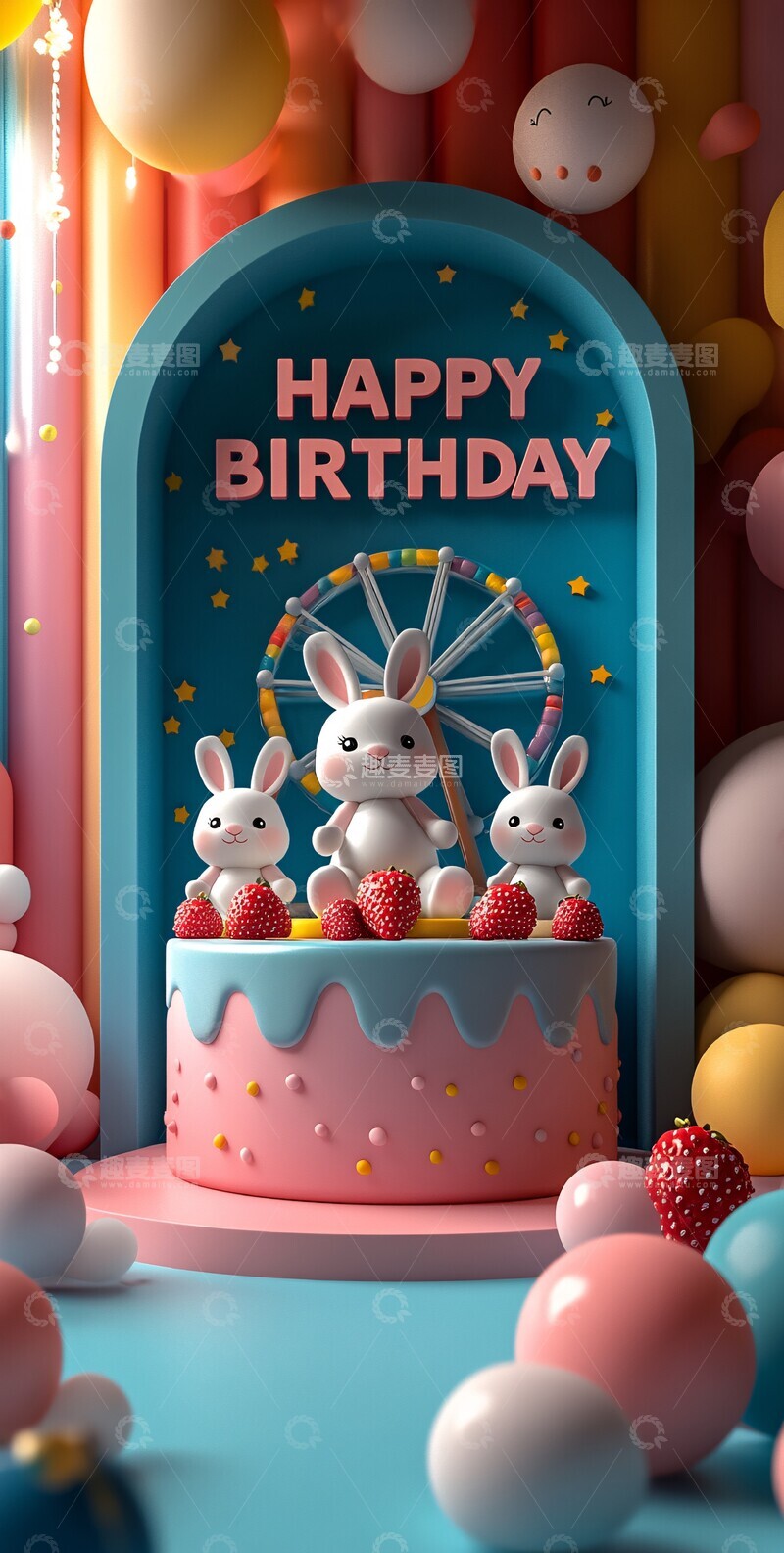 高清大图下载【趣麦麦图】兔子生日派对3