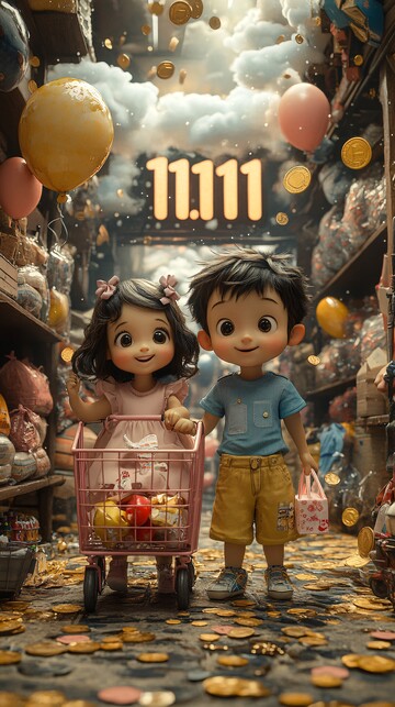 儿童购物节庆场景1