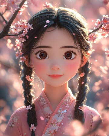 汉服女孩樱花园3