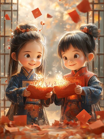 儿童放鞭炮儿童鞭炮红包3