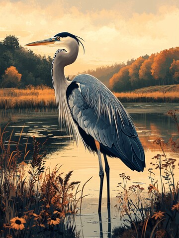 蓝鹭静水毯蓝鹭静水羽毛1