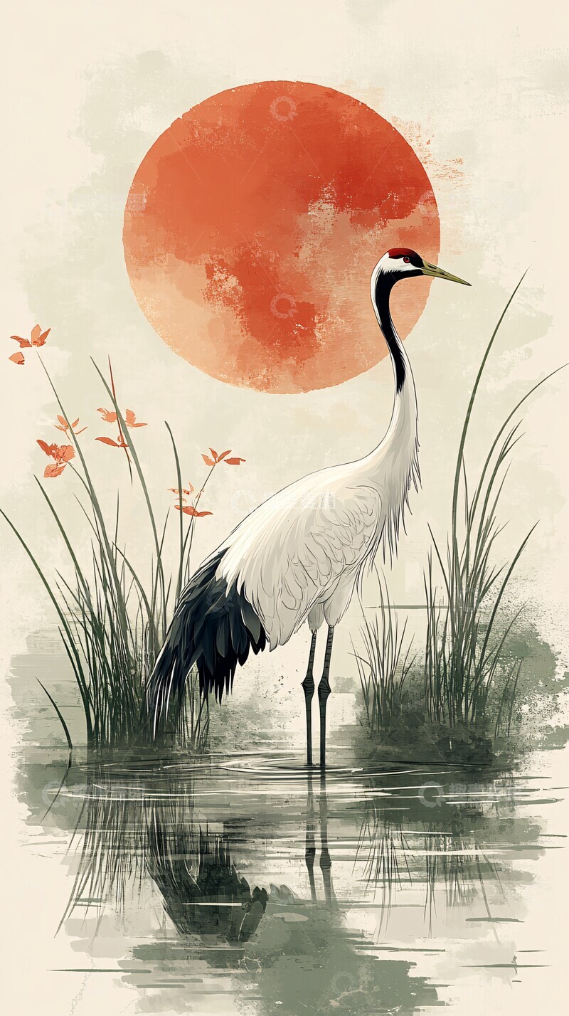 高清大图下载【趣麦麦图】优雅白鹭滑水图3