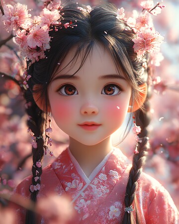 汉服女孩樱花园2