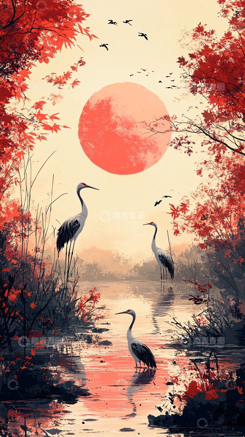 高清大图下载【趣麦麦图】千年露水芒草鹤3