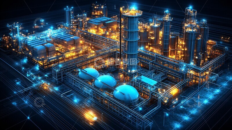 高清大图下载【趣麦麦图】石化装置蓝光渲染图3