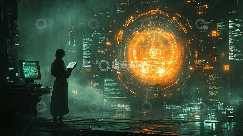 高清大图下载【趣麦麦图】数字流程自动化背景2