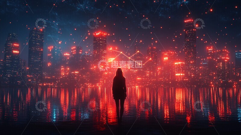 高清大图下载【趣麦麦图】城市建筑连接线3