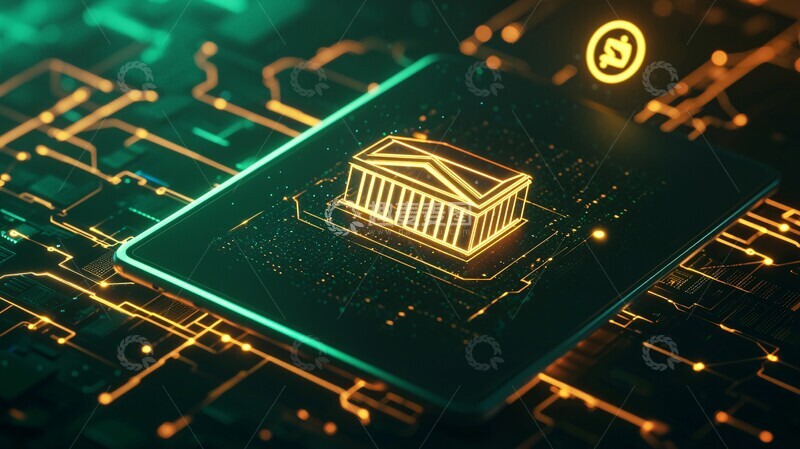 高清大图下载【趣麦麦图】平板上的银行符号3