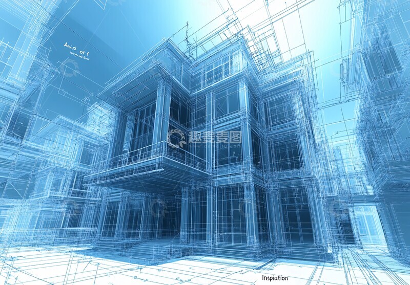 高清大图下载【趣麦麦图】灵感轴线建筑设计蓝图
