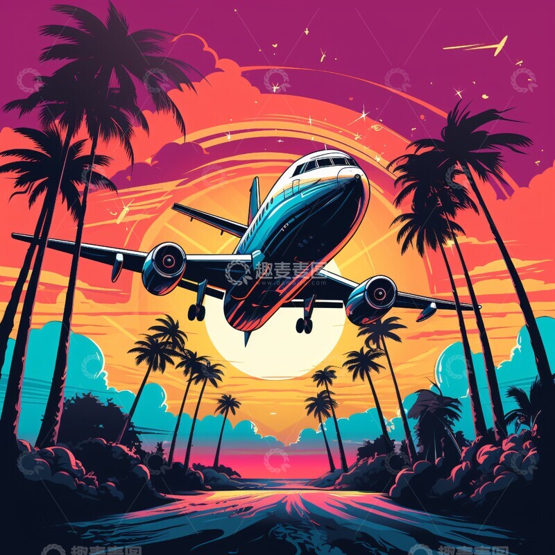 高清大图下载【趣麦麦图】飞机矢量插图3