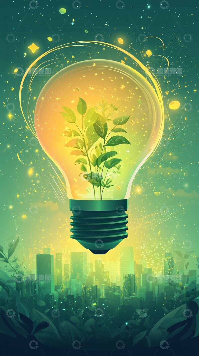 高清大图下载【趣麦麦图】绿色能源新生活2