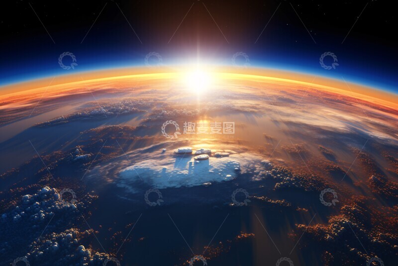高清大图下载【趣麦麦图】太空日出地球3