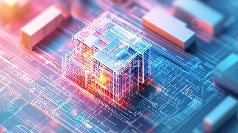 高清大图下载【趣麦麦图】建筑蓝图科技2