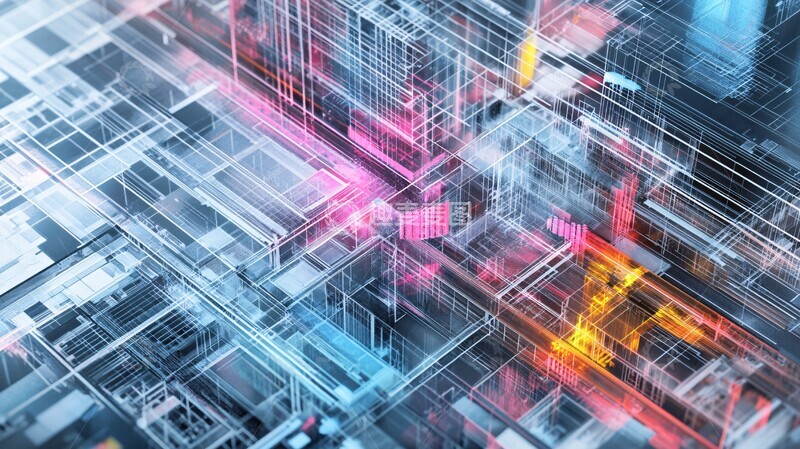 高清大图下载【趣麦麦图】建筑蓝图科技3