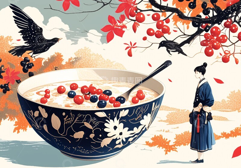 高清大图下载【趣麦麦图】八宝粥与汉服少年1