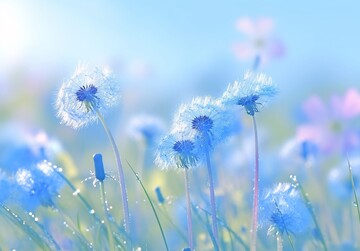 水滴映花水滴背景种子3