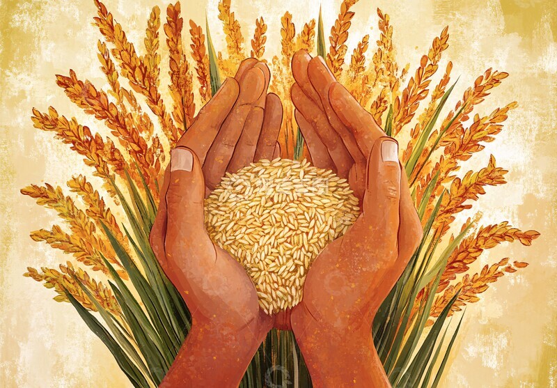 高清大图下载【趣麦麦图】稻田丰收景象3