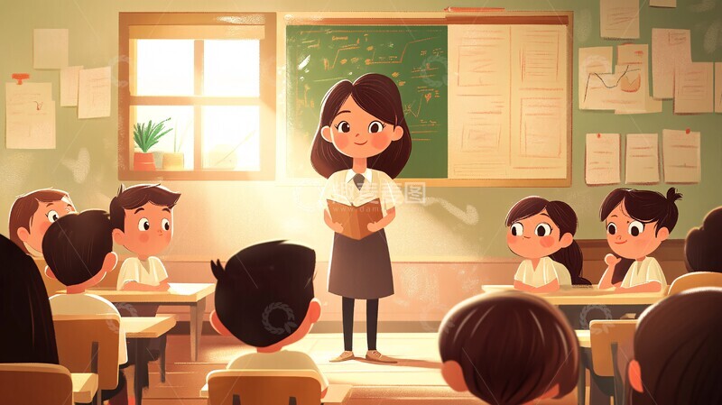 高清大图下载【趣麦麦图】课堂上的温馨瞬间