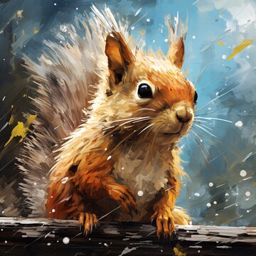 松鼠与星空松鼠星空艺术1