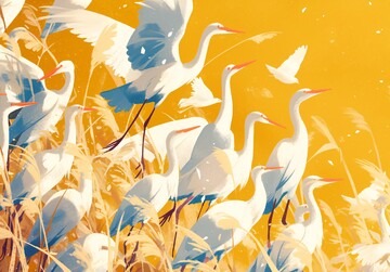 白鹭秋景图白鹭秋景天空2