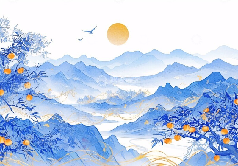 高清大图下载【趣麦麦图】山川河流瓷画2